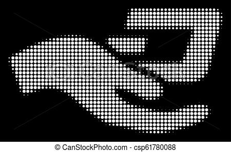 450x297 White Halftone Hand Offer Dash Icon Halftone Dotted Hand Offer