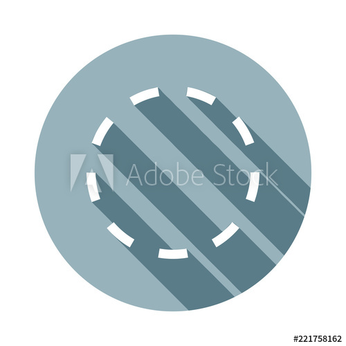 500x500 Circle Dash Icon In Flat Long Shadow Style One Of Web Collection