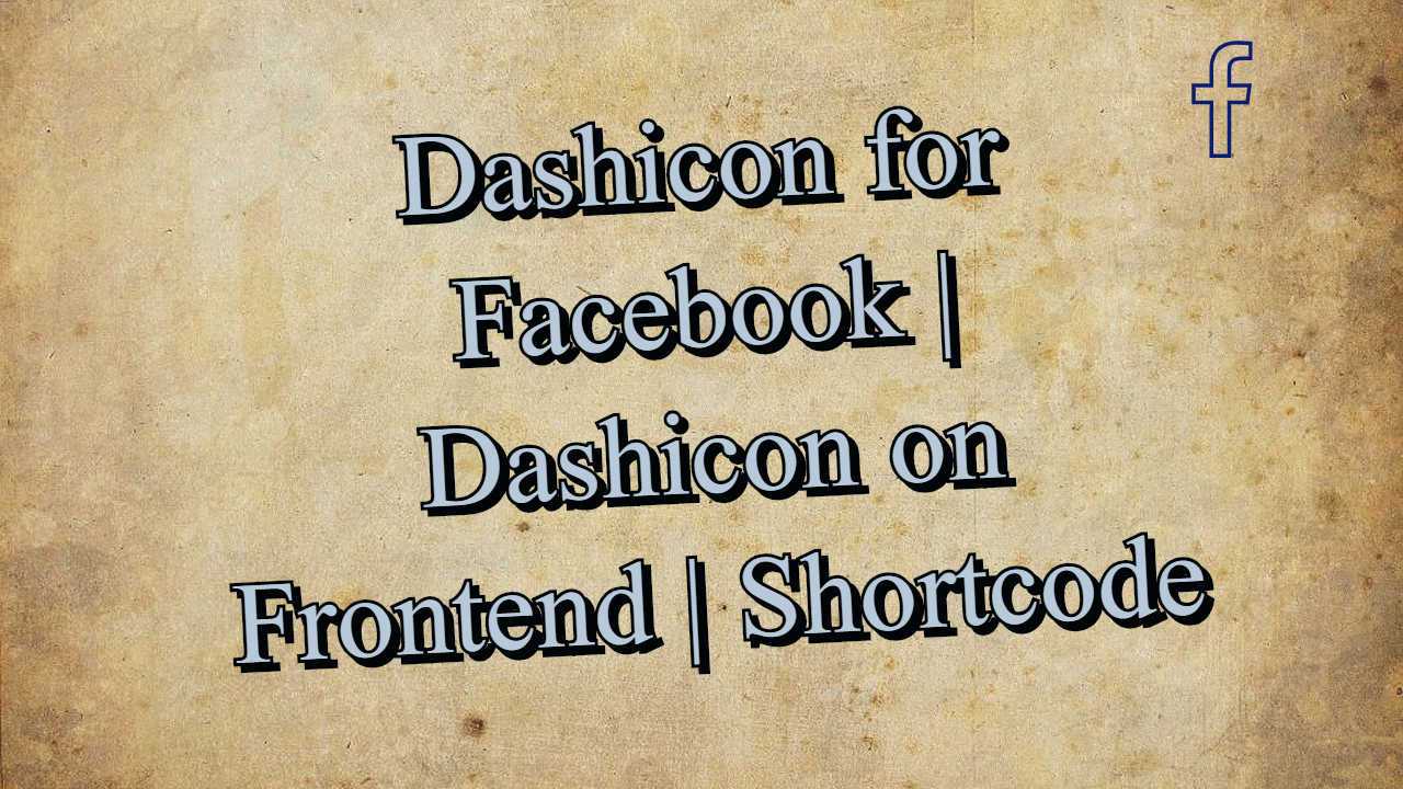 1280x720 What Is The Dashicon For Facebook