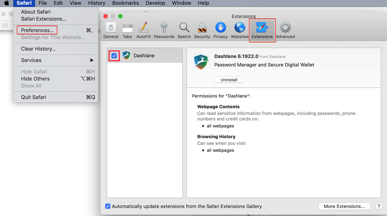 1321x740 How To Check Your Dashlane Extension In Safari Dashlane