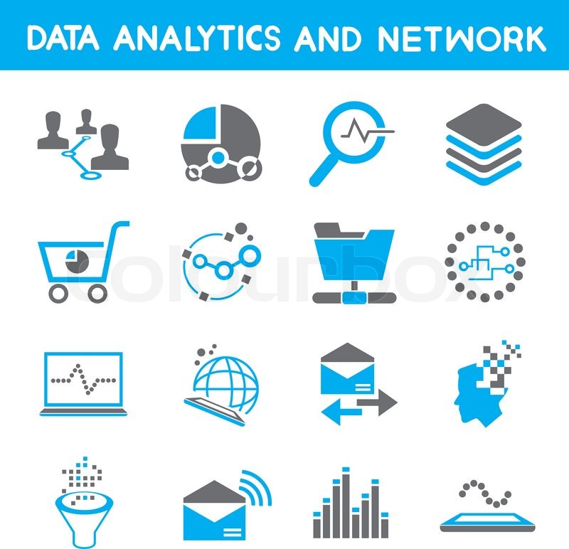 Big Data, Data Analytics And Network Icons In Black And Blue Color 800x772 Big Data, Data Analytics And Network Icons In Black And Blue Color