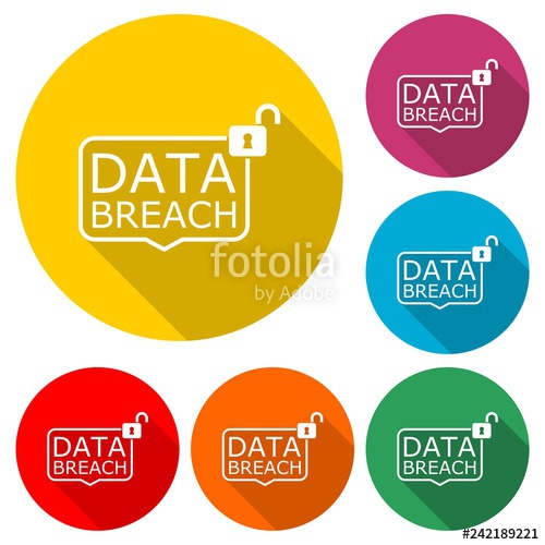 Data Breach Icon Or Logo, Color Set With Long Shadow Stock Photo 500x500 Data Breach Icon Or Logo, Color Set With Long Shadow Stock Photo