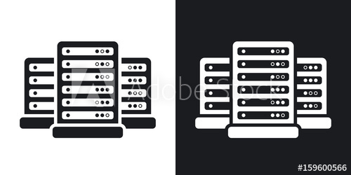 500x250 Vector Data Center Icon Two Tone Version On Black And White