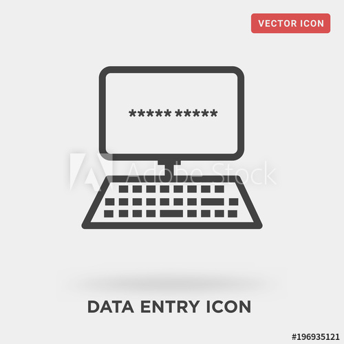 Data Entry Icon On Grey Background, In Black, Vector Icon 500x500 Data Entry Icon On Grey Background, In Black, Vector Icon