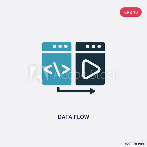 500x500 Two Color Data Flow Vector Icon From Multimedia Concept Isolated
