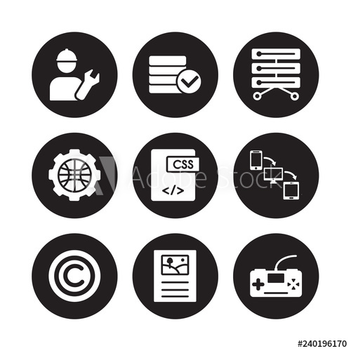 Vector Icon Set Developer, Database, Copyright, Cross Platform 500x500 Vector Icon Set Developer, Database, Copyright, Cross Platform