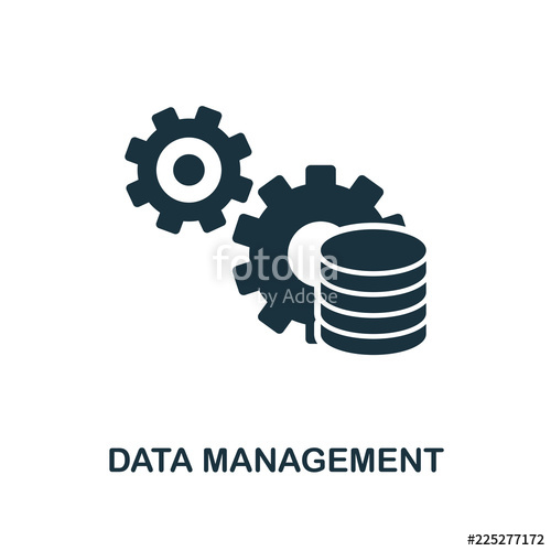 Data Management Icon Monochrome Style Design From Industry 500x500 Data Management Icon Monochrome Style Design From Industry