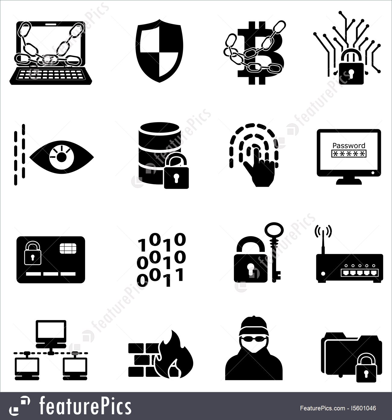 1300x1392 Cyber Security, Data Protection, Hacker And Encryption Web Icons