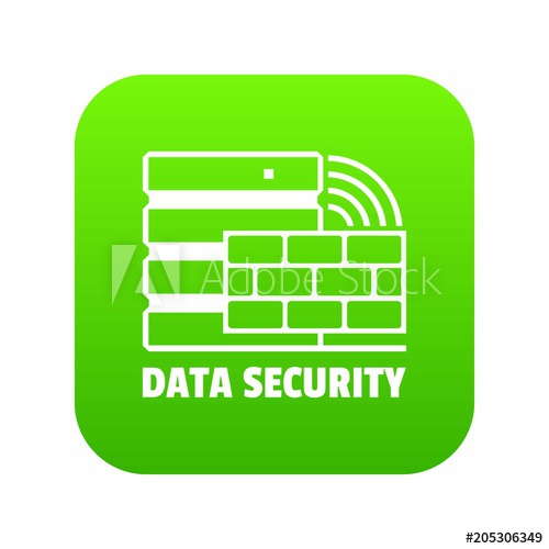 500x500 Data Security Icon Green Vector Isolated On White Background