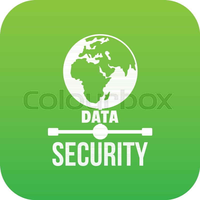 800x800 Global Data Security Icon Green Vector Stock Vector Colourbox