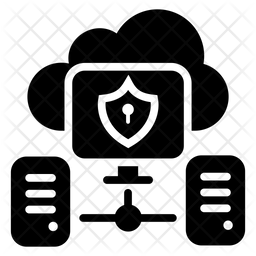 256x256 Cloud Data Security Icon Of Glyph Style