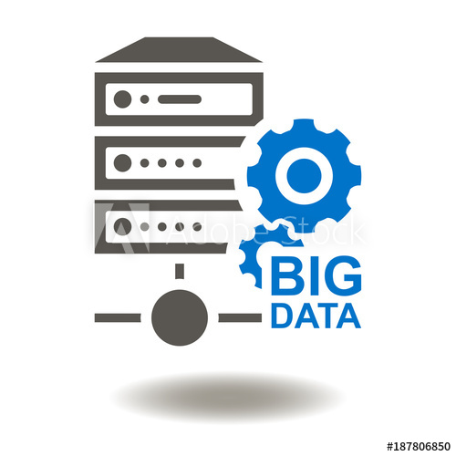 500x500 Big Data Server Icon Vector Database Center Illustration Shared