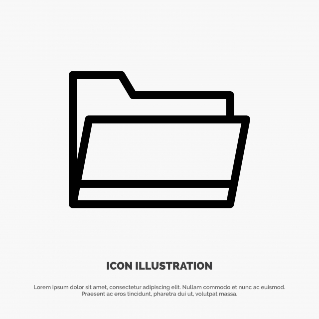 640x640 Folder Open Data Storage Line Icon Vector, Access, Archive Png