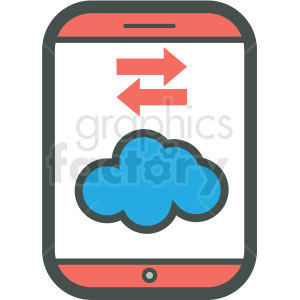 300x300 Cloud Data Transfer Smart Device Vector Icon Clipart Royalty Free