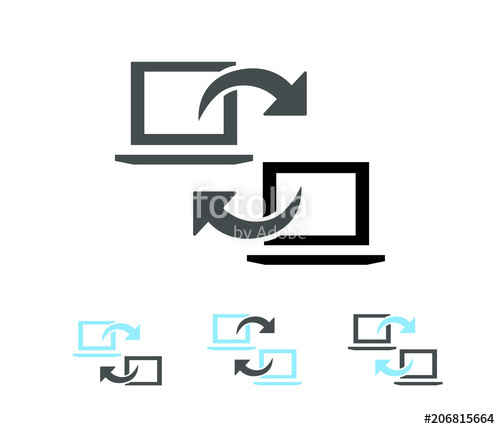 500x429 Laptop To Laptop Data Transfer Icon Set Stock Image And Royalty
