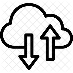 256x256 Cloud Data Transfer Icon Of Line Style
