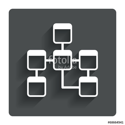 500x500 Database Sign Icon Relational Database Schema Stock Image