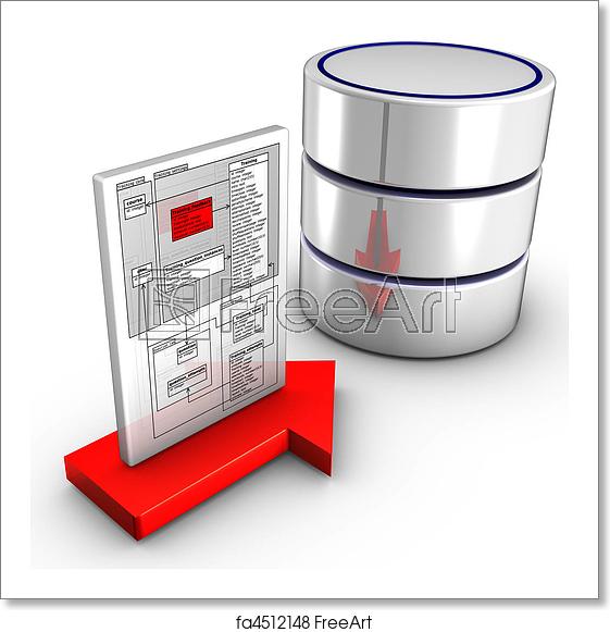 561x581 Free Art Print Of Importing A Schema To A Database Icon