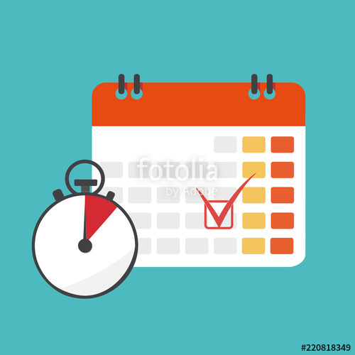 500x500 Alarm And Calendar Vector Date And Time Icon Stock Image