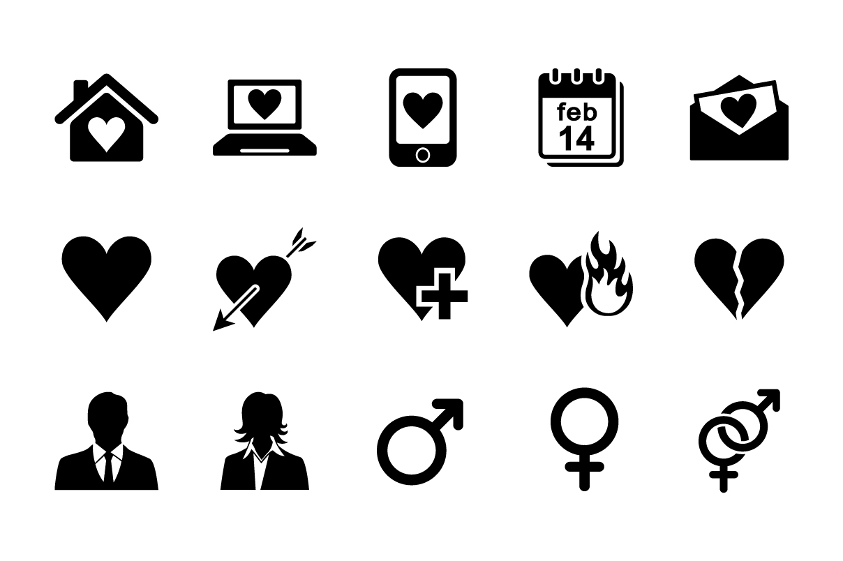 1208x804 Dating Icon Set