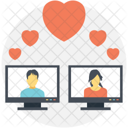 256x256 Online Dating Icon Of Flat Style