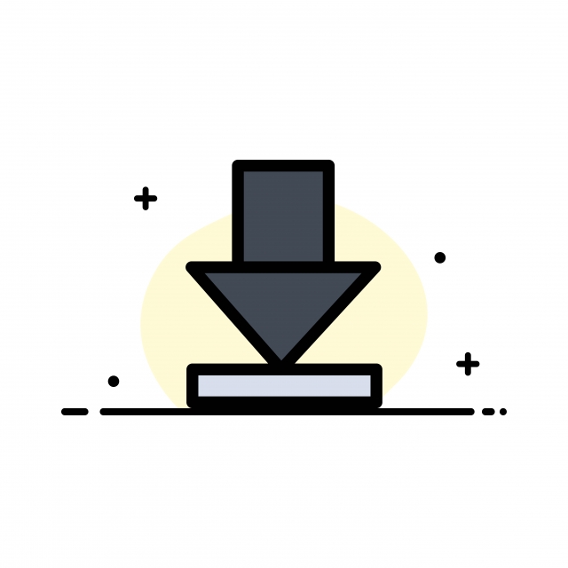 640x640 Arrow Dawn Download Business Flat Line Filled Icon Vector Ban