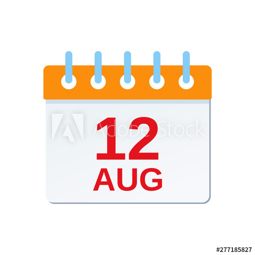 500x500 August Calendar Icon International Youth Day Reminder Calendar