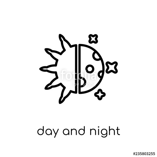 500x500 Day And Night Icon From Astronomy Collection Stock Image