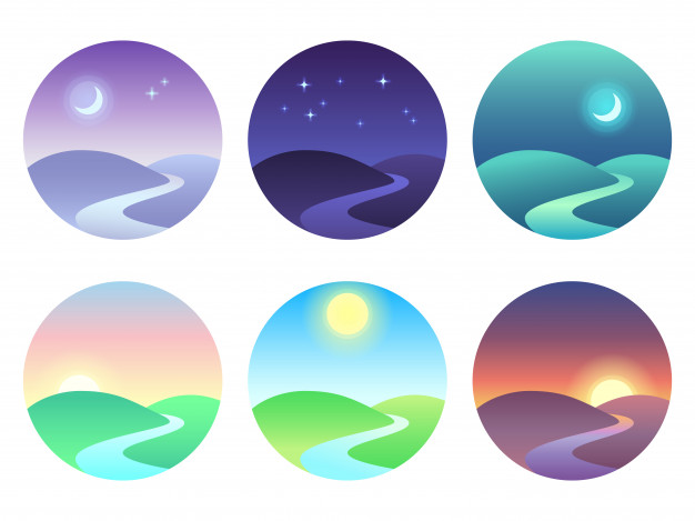 626x469 Modern Beautiful Landscape With Gradients Sunrise, Dawn, Morning