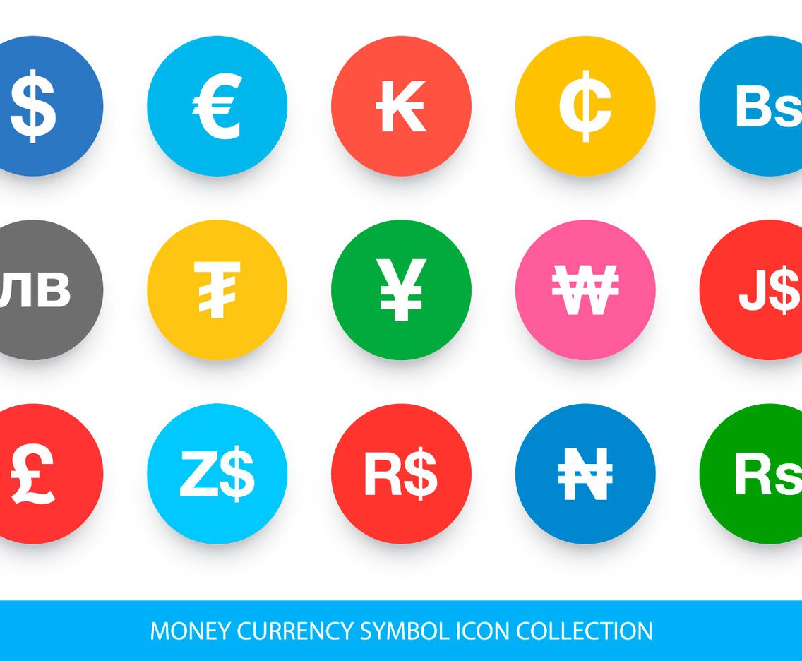 1136x936 Currency Symbol Icon Collection Vector Art Graphics