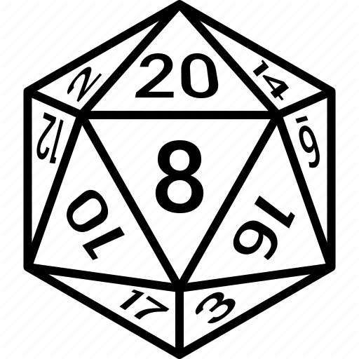 512x512 Dd, Dice, Dragons, Dungeons, Icosahedron, Numbers Icon