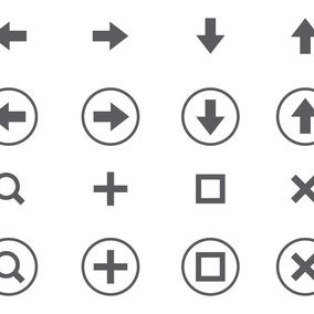 284x284 Basic Symbol Icon Collection