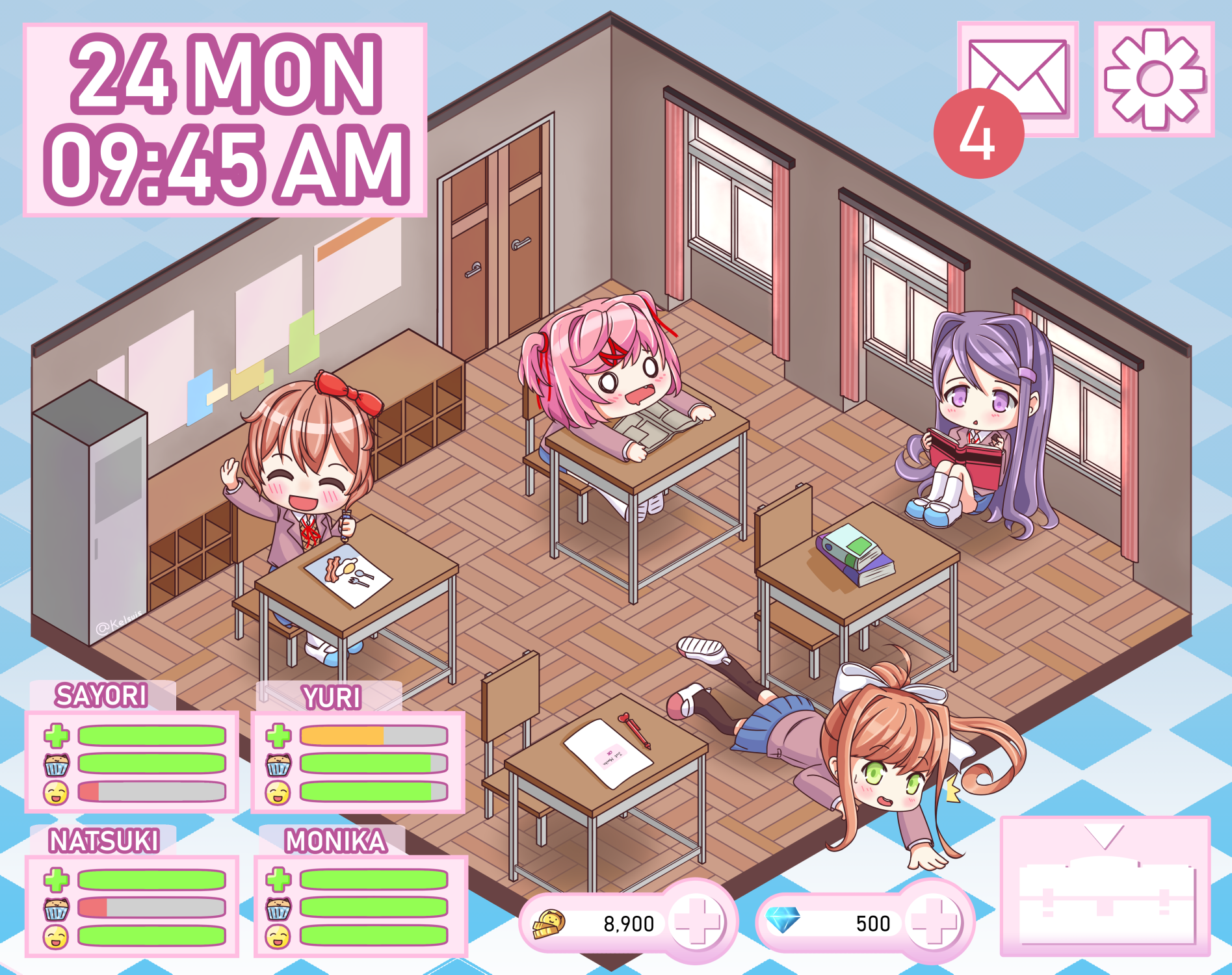 1895x1500 Monika Shouting To The Right Icon Ddlc