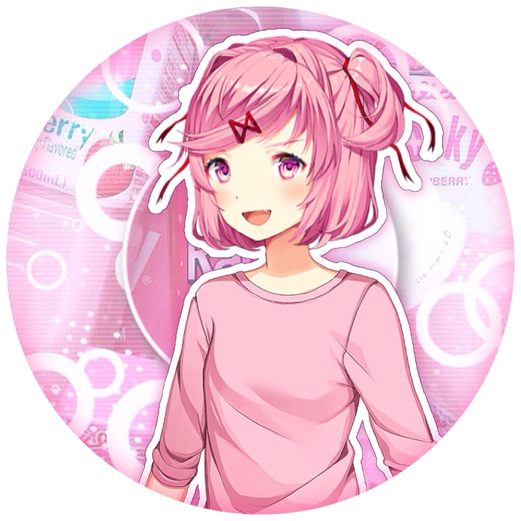 1024x1024 Simple Natsuki Icon Freetoedit Overlay Pink Ddlc