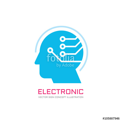 500x500 Digital Human Vector Logo Concept Illustration Creative Idea Dea