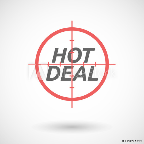 500x500 Isolated Red Crosshair Icon With The Text Hot Deal