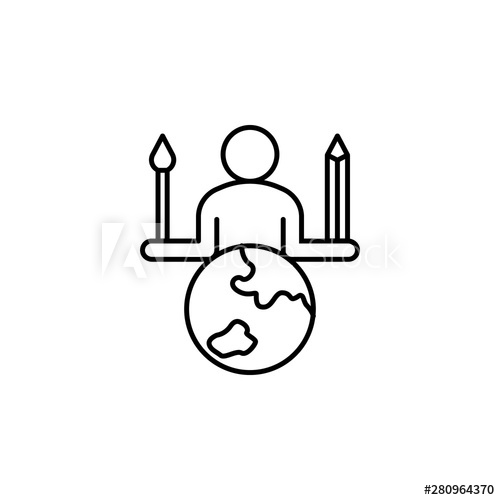 500x500 Dea, World, Man, Brush, Pen Icon Element Of Concentration Line