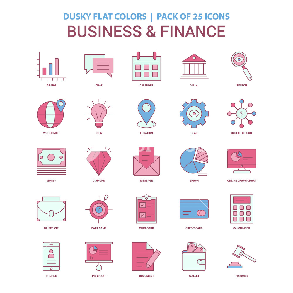 1000x1000 Business And Finance Icon Dusky Flat Color