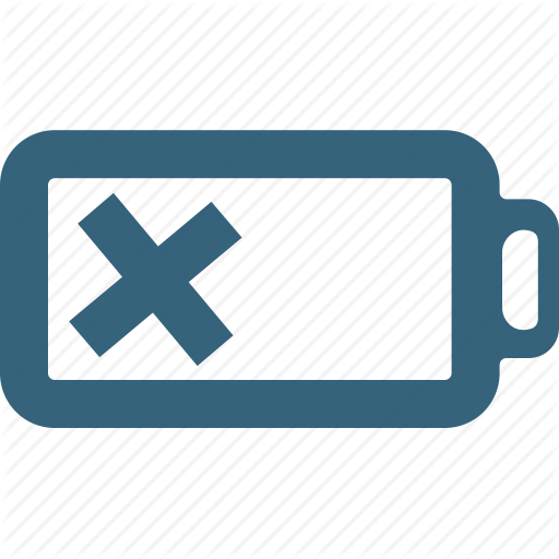 512x512 Battery Caution, Battery Dead, Battery Switched Off, Cross