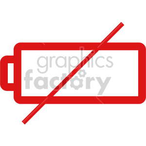 300x300 Battery Dead Red Thin Outline Vector Clipart Royalty Free Gif