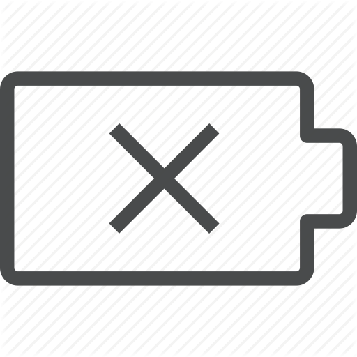 512x512 Battery, Dead, Error Icon