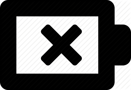 512x352 Battery, Dead Icon