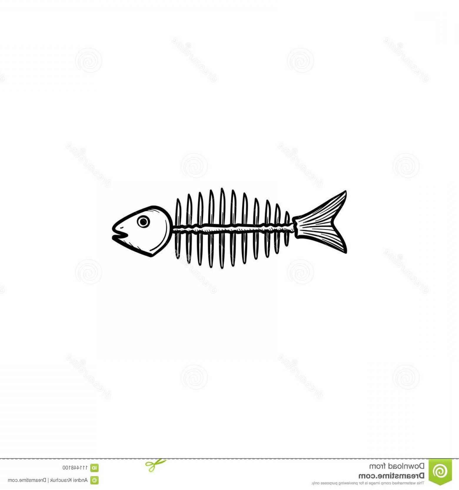 1560x1668 Rotten Fish Skeleton Bones Drawn Sketch Icon Rotten Fish Skeleton