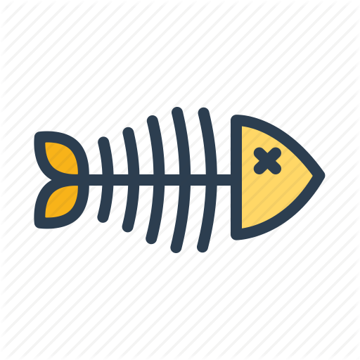 512x512 Bones, Dead Fish, Pollution, Trash Icon