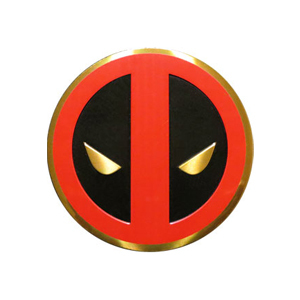 300x300 Sticker Marvel Deadpool Icon On Gold Metal S Mvl M