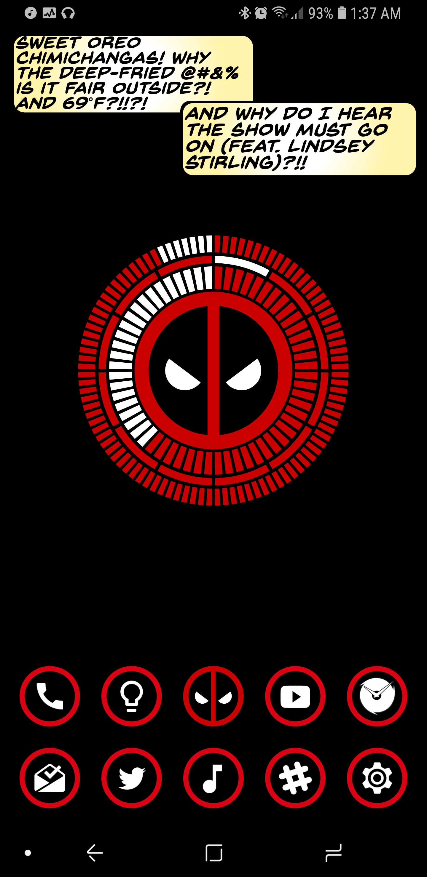 1440x2960 Theme Deadpool Comic Bubble Theme Androidthemes