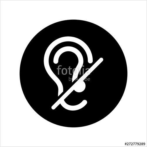 500x500 Deaf Icon, Disability To Hear Stock Image And Royalty Free Vector