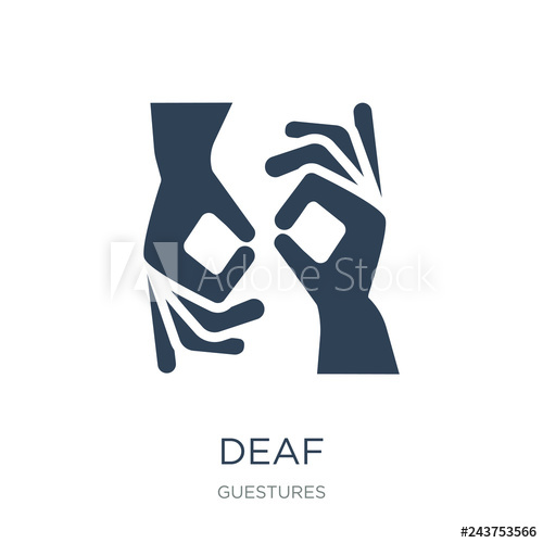 500x500 Deaf Icon Vector On White Background, Deaf Trendy Filled Icons F