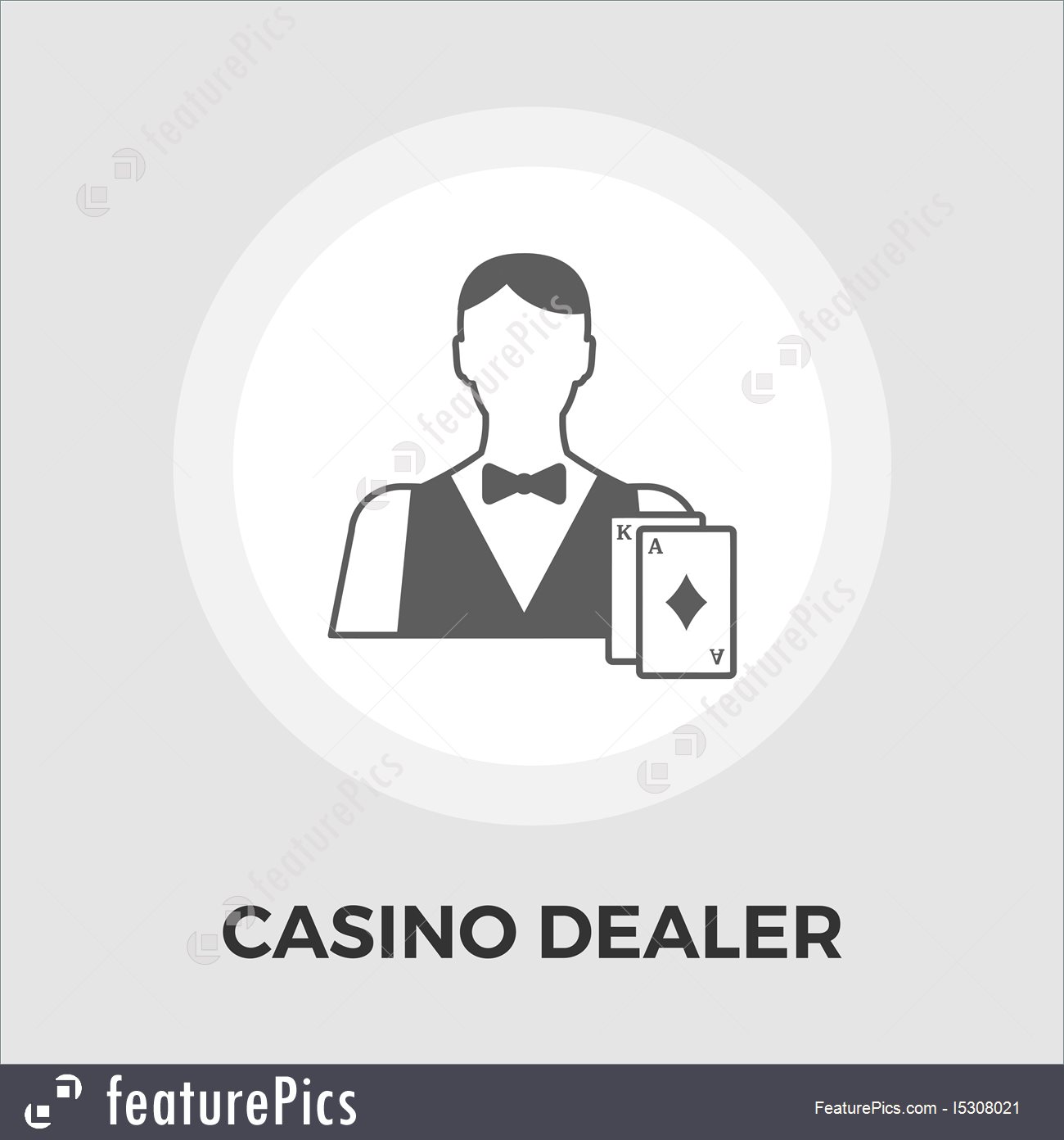 1300x1392 Casino Dealer Flat Icon Stock Illustration