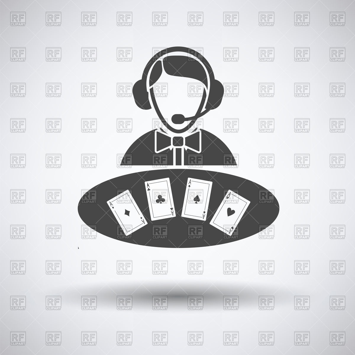 1200x1200 Casino Dealer Icon On Gray Background Vector Image Of Signs